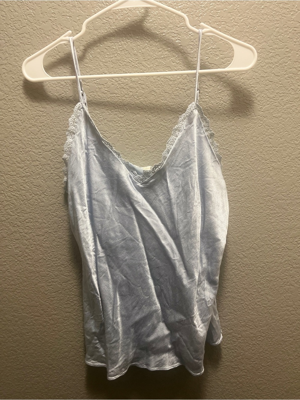 nine britton Silver Satin Lace Trim Camisole